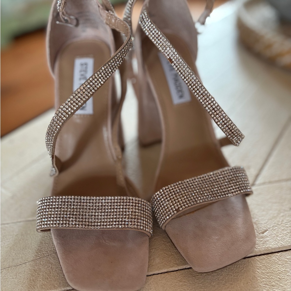 Steve Madden Nude Rhinestone Heels